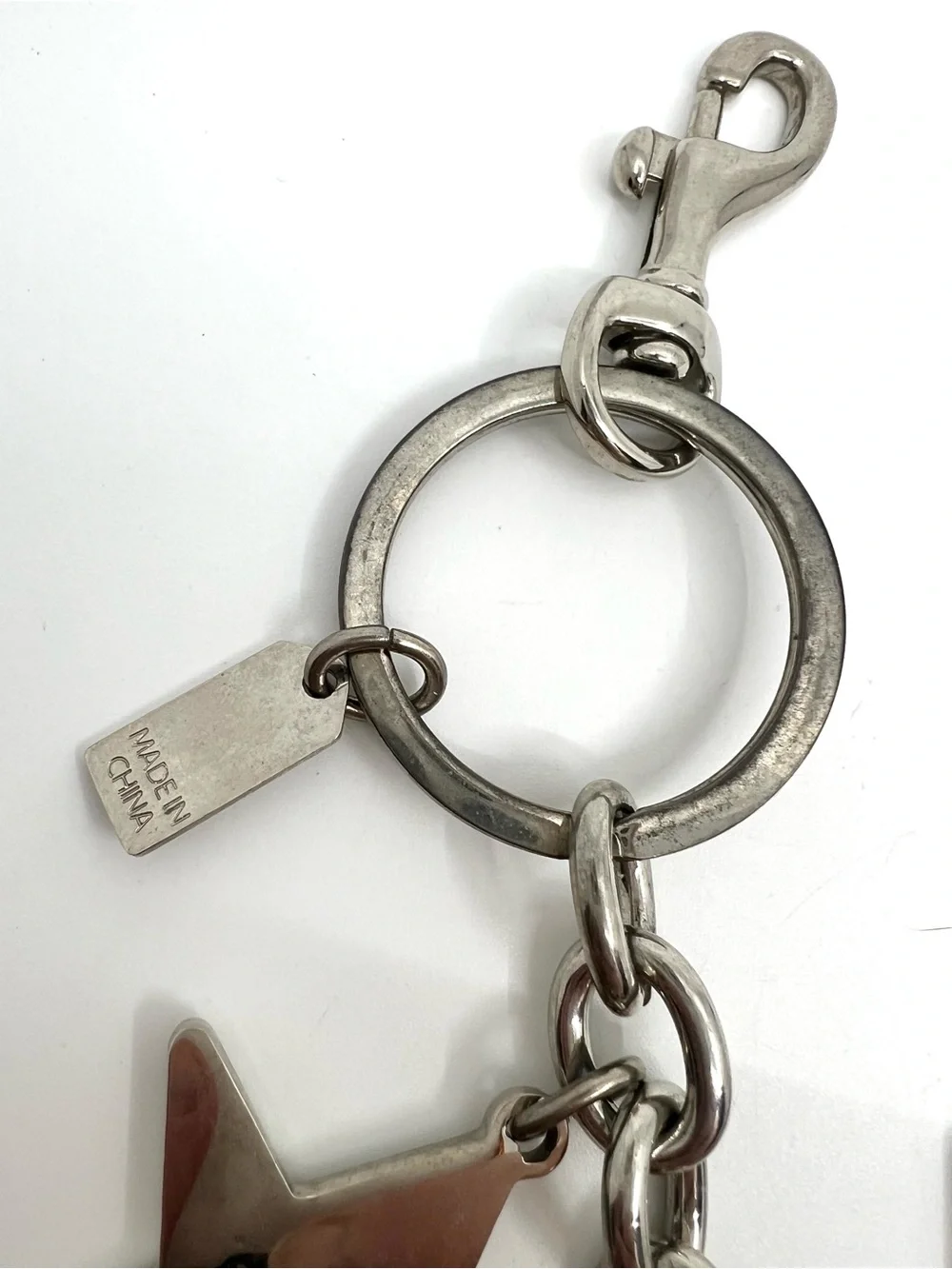 Coach Large Star Keychain Silver Tone Dangle Rhinestone Bag Charm Keychain Y2K